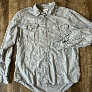 Sonoma Men’s Blue Button Down Collared Shirt Casual 100% Cotton